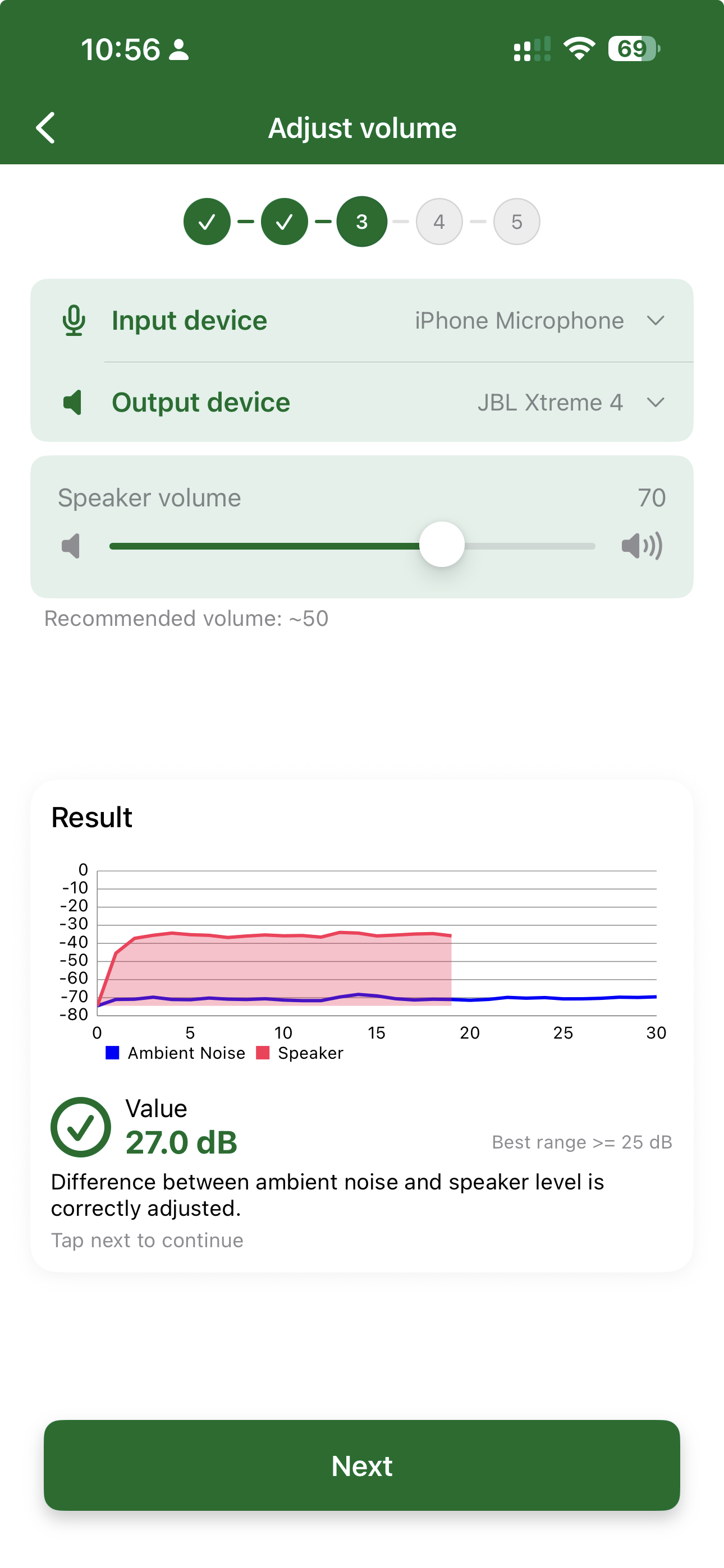 Adjust volume