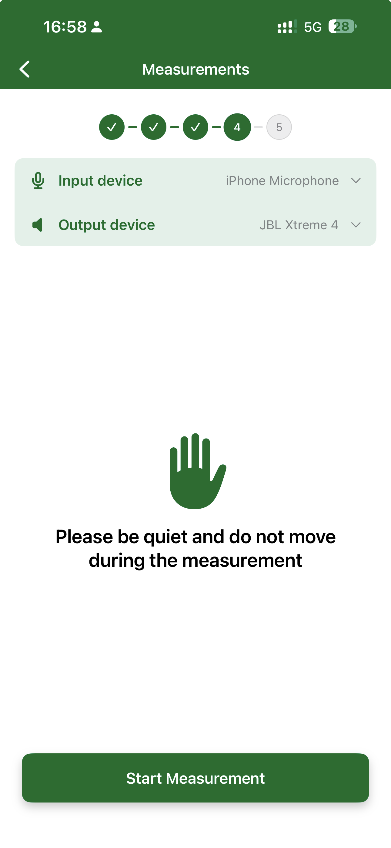 Acoustic measurement screen