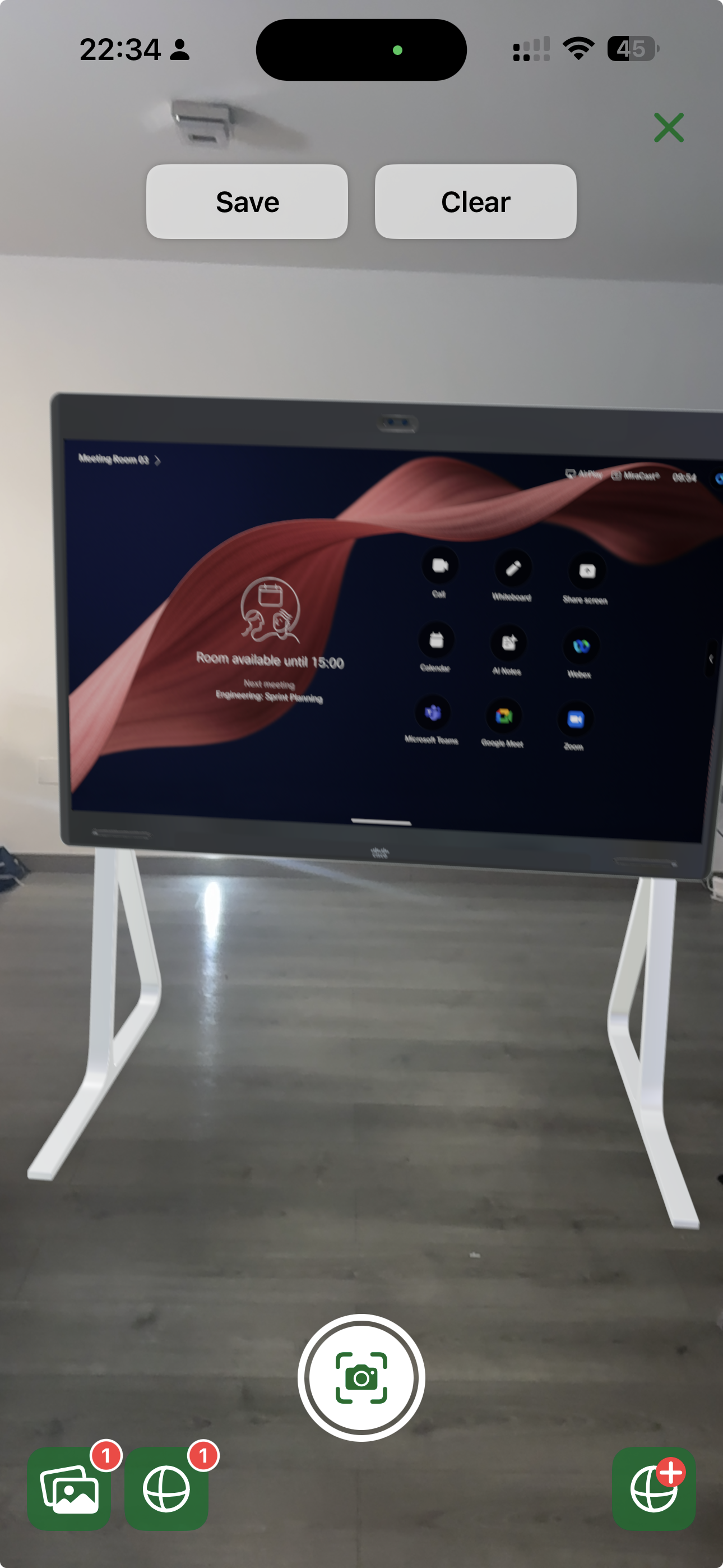 AR Design — item placed in room