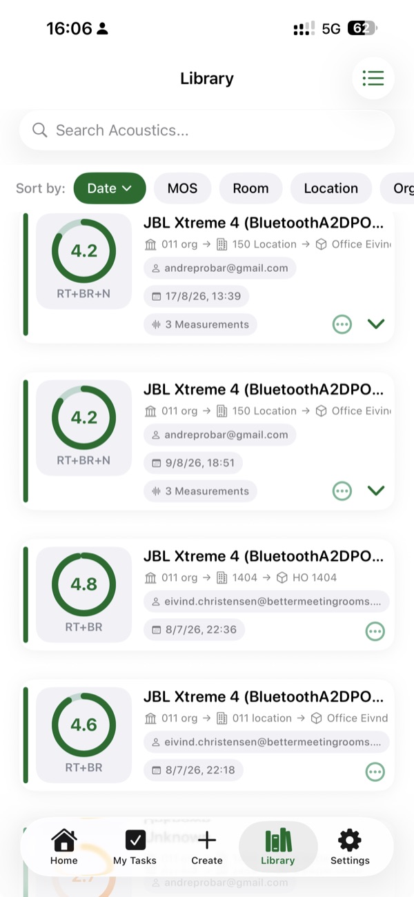 MOS score circle in BMR Mobile with the RT-BR-N variant label shown under the score ring