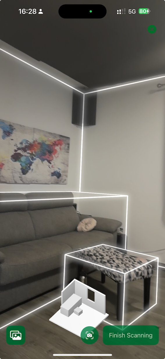 Room scanning in progress
